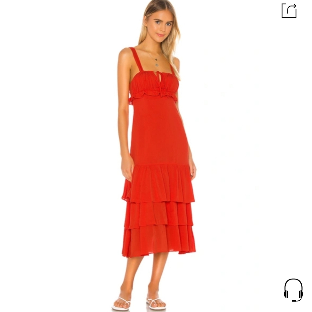 Revolve Privacy Please Lucille maxi dress size S in blood orange